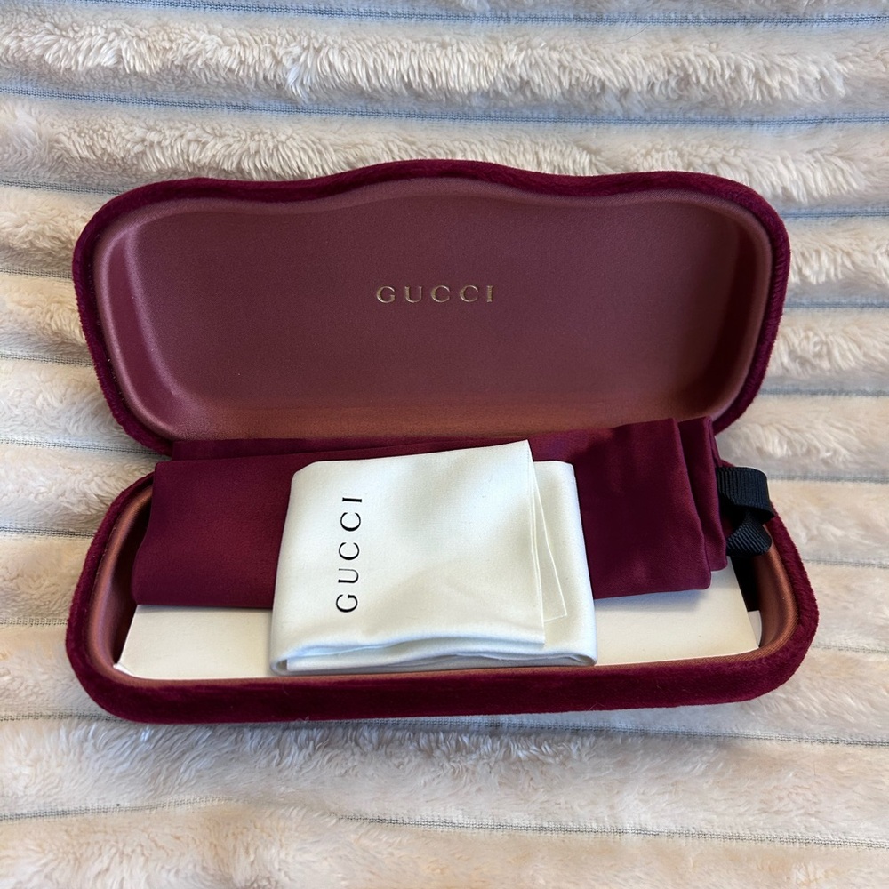 Gucci Authentic Designer Hard Velvet Clamshell Case